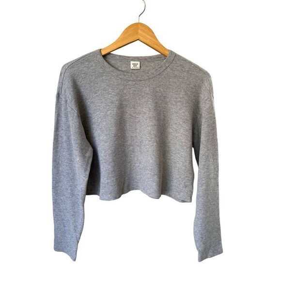 Aritzia Sunday Best Baby Relaxed waffle-knit longsleeve In Heather Gray - Picture 3 of 13